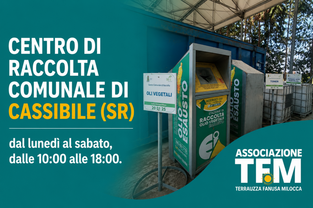 Centro Comunale di Raccolta di Cassibile a Siracusa in via Luciano Rinaldi