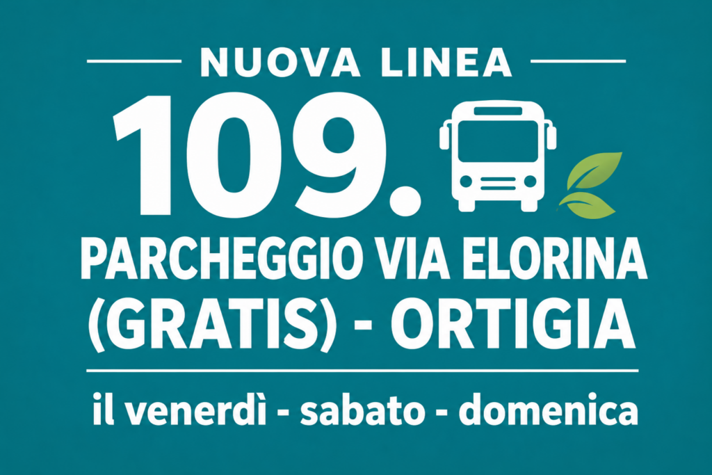 Linea 109 Siracusa dal parcheggio gratuito Elorina a Ortigia